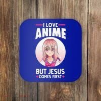 I Love Anime But Jesus Comes First Anime Coaster thumb 0