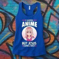 I Love Anime But Jesus Comes First Anime Women's Tank Top thumb 3