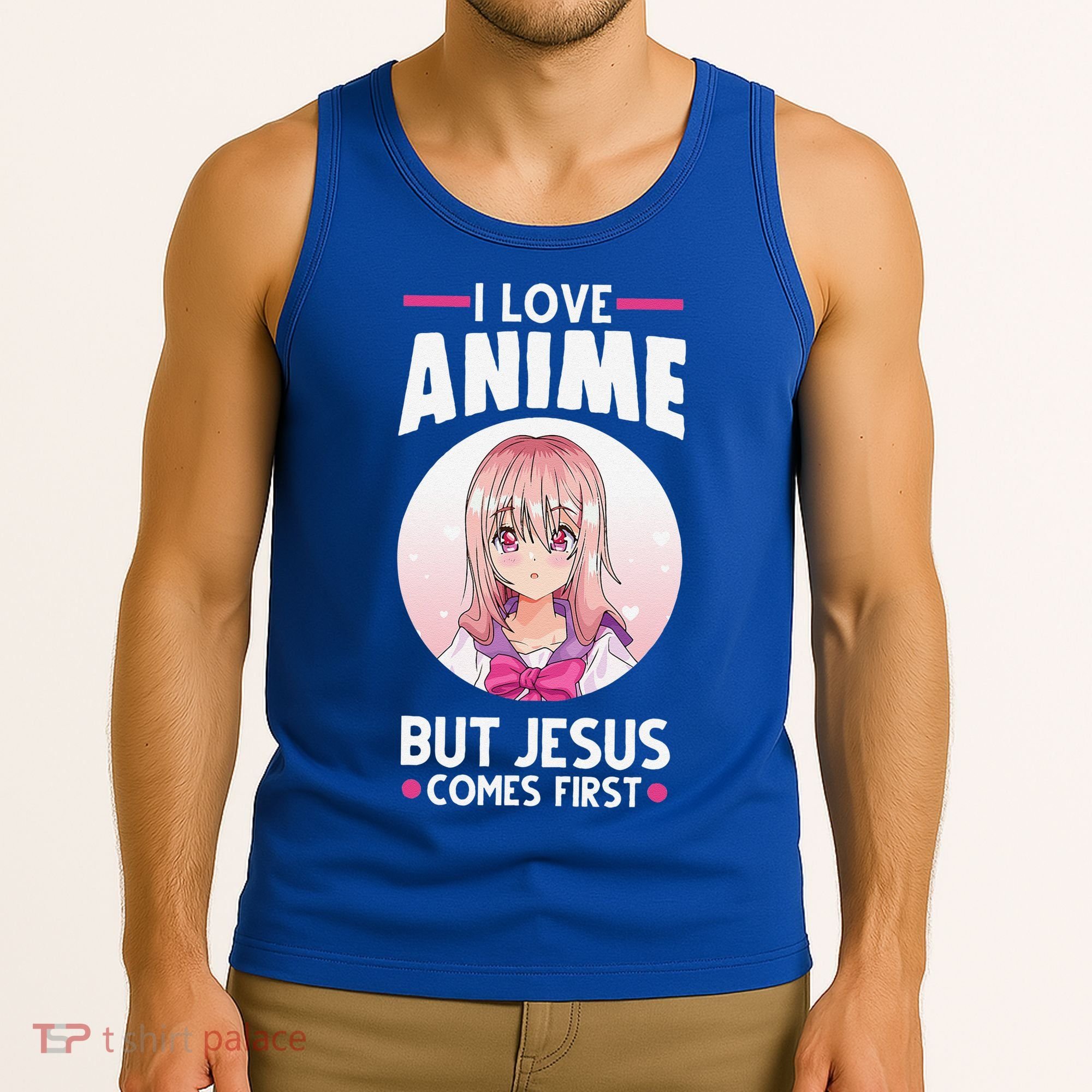 I Love Anime But Jesus Comes First Anime Tank Top