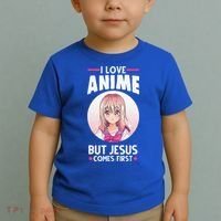 I Love Anime But Jesus Comes First Anime Toddler T-Shirt thumb 2