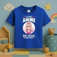 I Love Anime But Jesus Comes First Anime Toddler T-Shirt thumb 3