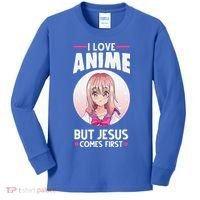 I Love Anime But Jesus Comes First Anime Kids Long Sleeve Shirt thumb 0