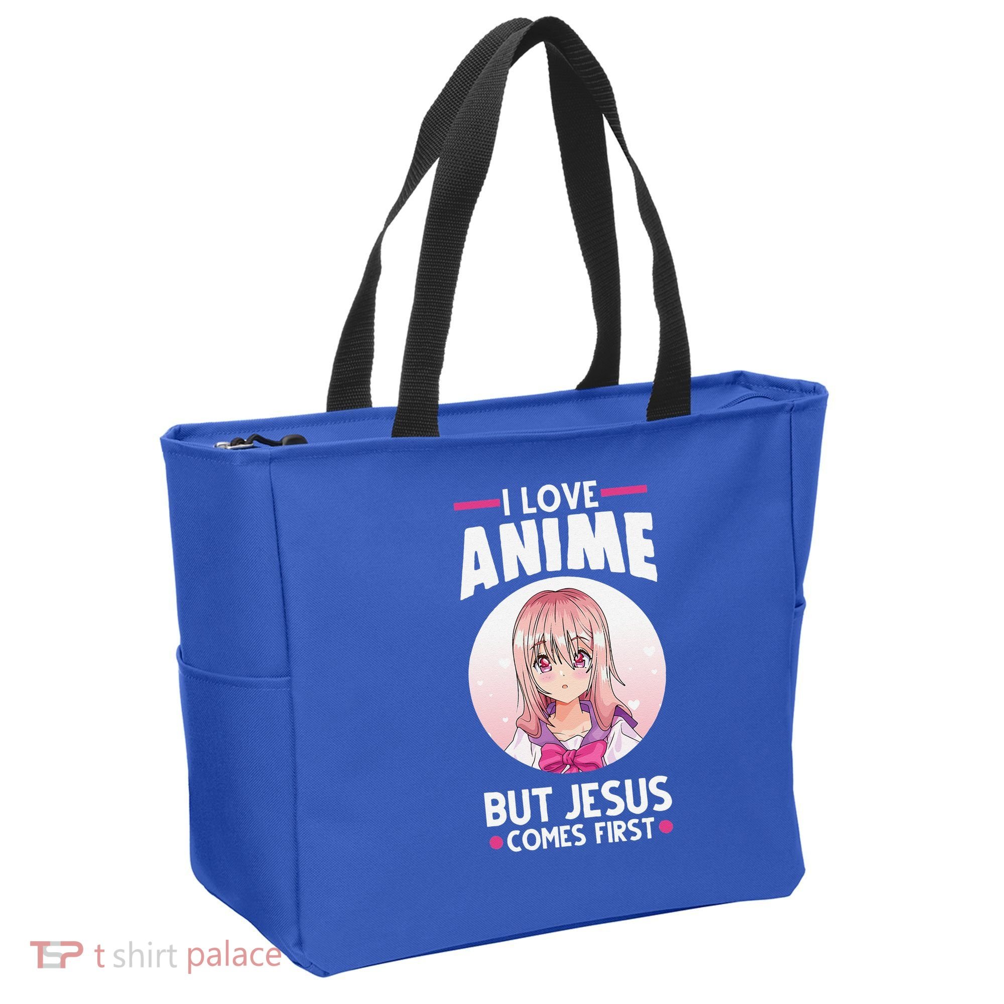 I Love Anime But Jesus Comes First Anime Tote Bag