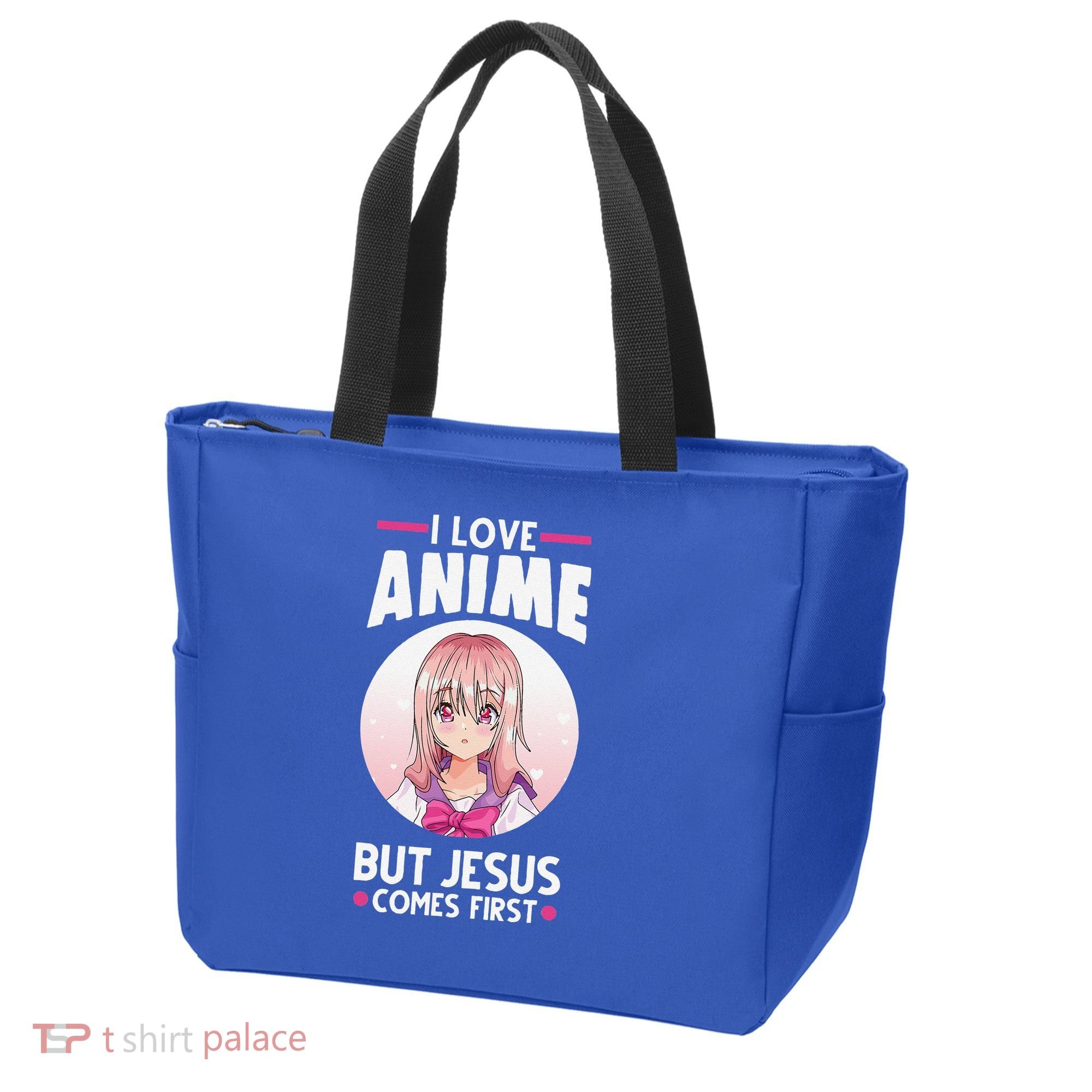I Love Anime But Jesus Comes First Anime Tote Bag