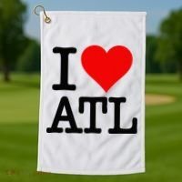 I LOVE ATLANTA GEORGIA HEART Golf Towel thumb 1