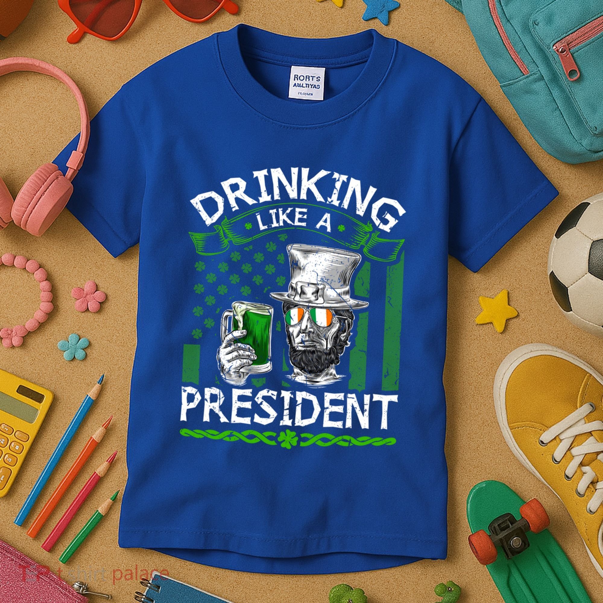 Ing Like A President Irish Abraham Lincoln St Patricks Gift Kids T-Shirt