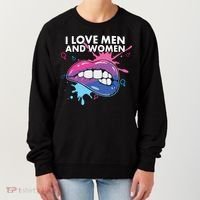 I Love And Bisexual Pride Bisexuality Lgbtq Cool Gift Women's Sweatshirt thumb 0