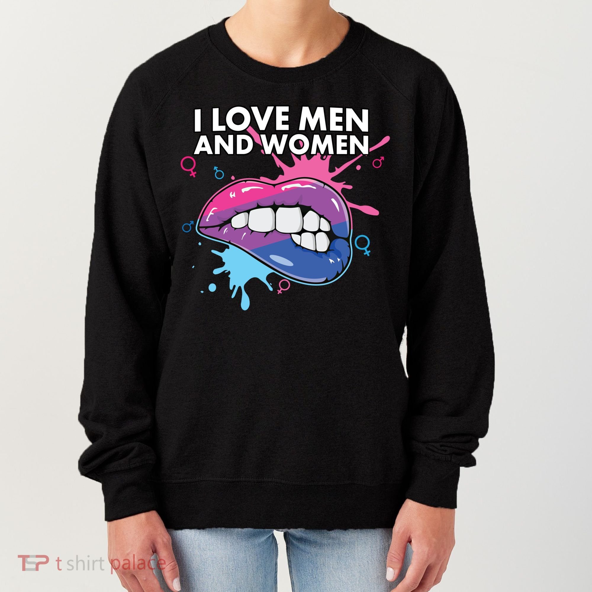 I Love And Bisexual Pride Bisexuality Lgbtq Cool Gift Women's Sweatshirt