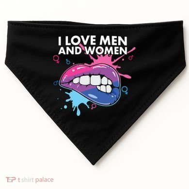 I Love And Bisexual Pride Bisexuality Lgbtq Cool Gift USA-Made Doggie Bandana