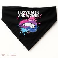 I Love And Bisexual Pride Bisexuality Lgbtq Cool Gift USA-Made Doggie Bandana thumb 0