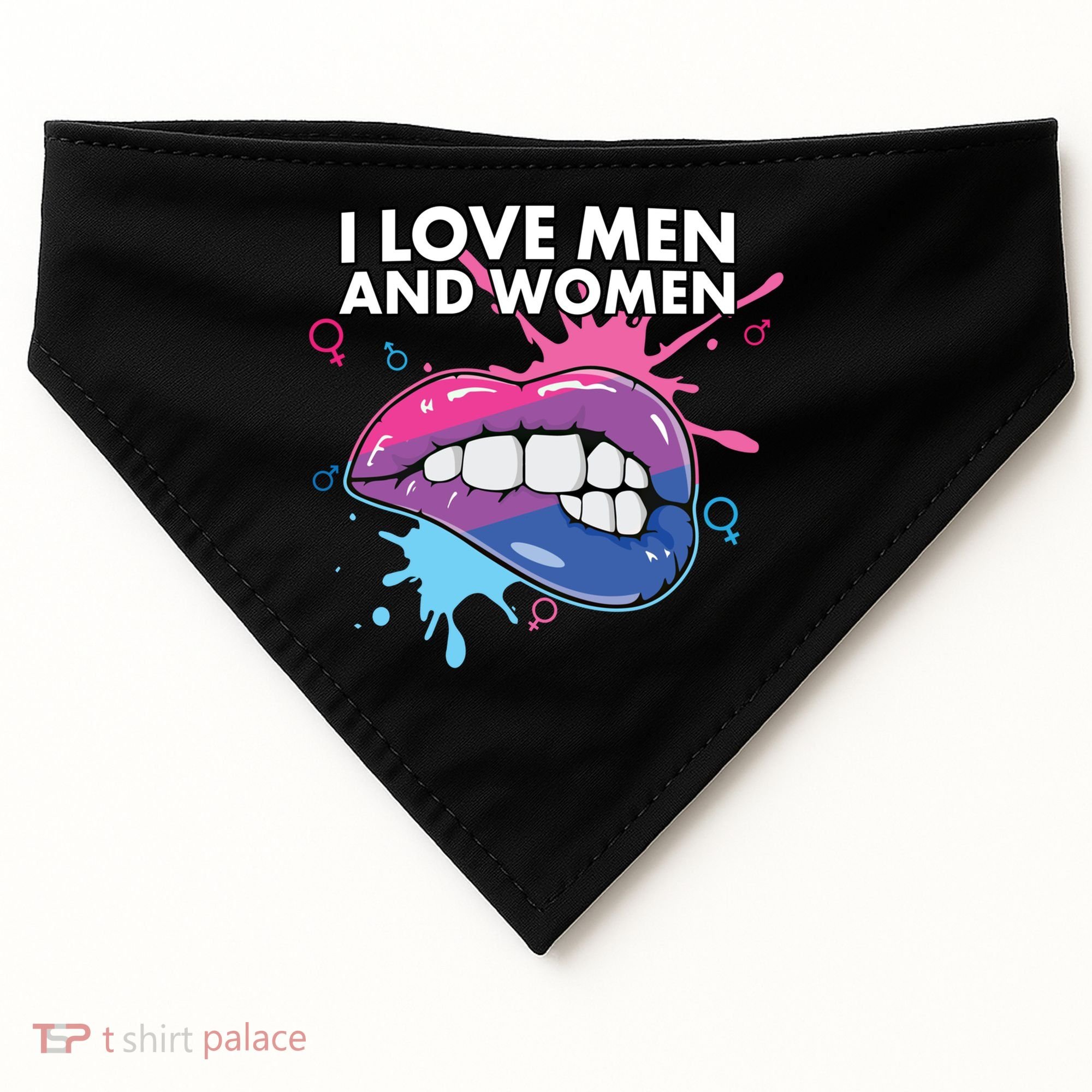 I Love And Bisexual Pride Bisexuality Lgbtq Cool Gift USA-Made Doggie Bandana