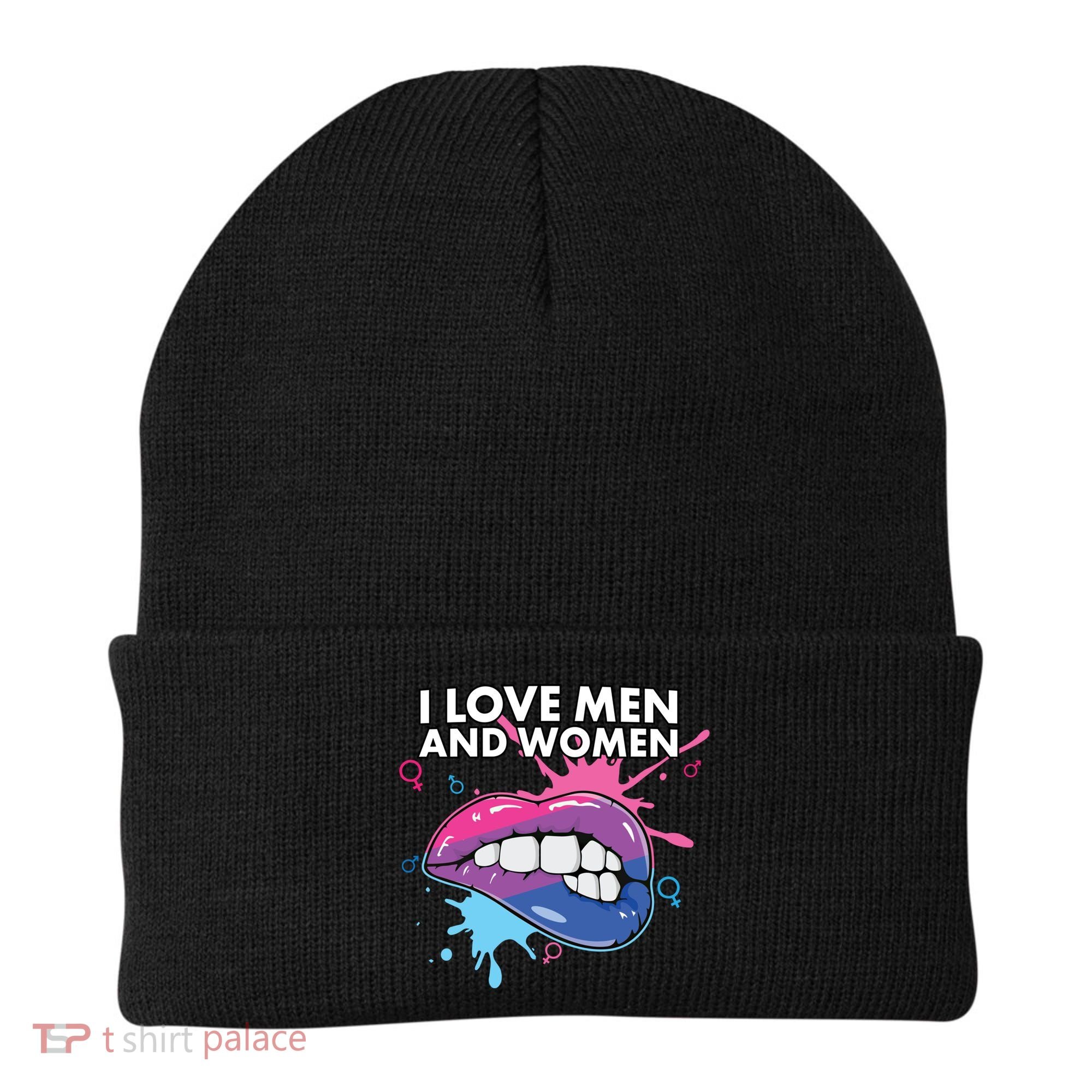 I Love And Bisexual Pride Bisexuality Lgbtq Cool Gift Beanie