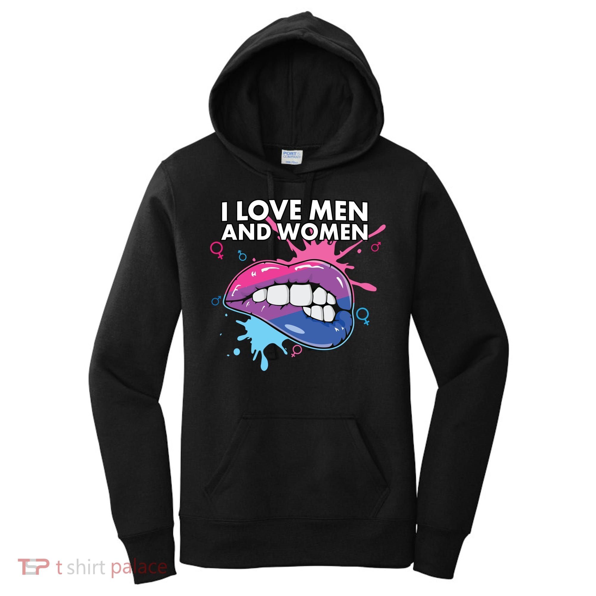 I Love And Bisexual Pride Bisexuality Lgbtq Cool Gift Women's Hoodie