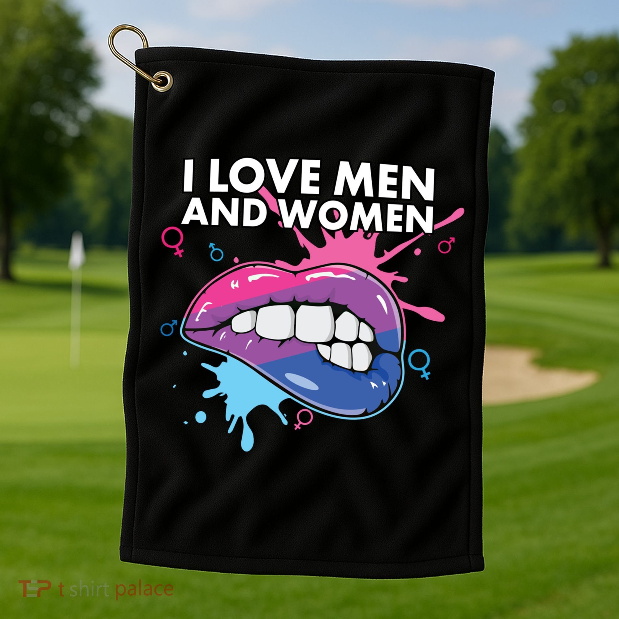 I Love And Bisexual Pride Bisexuality Lgbtq Cool Gift Golf Towel
