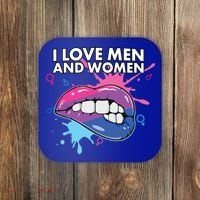 I Love And Bisexual Pride Bisexuality Lgbtq Cool Gift Coaster thumb 0