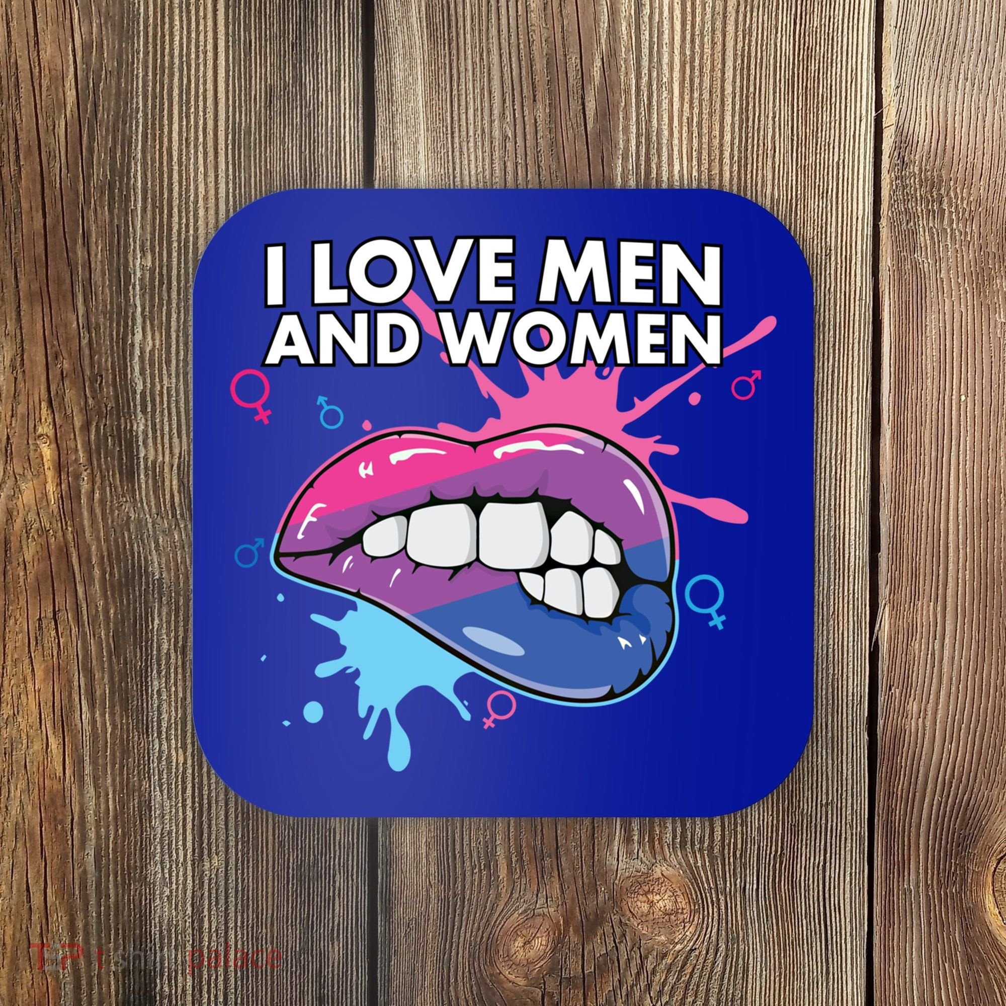 I Love And Bisexual Pride Bisexuality Lgbtq Cool Gift Coaster