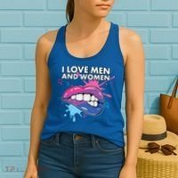 I Love And Bisexual Pride Bisexuality Lgbtq Cool Gift Women's Tank Top thumb 2