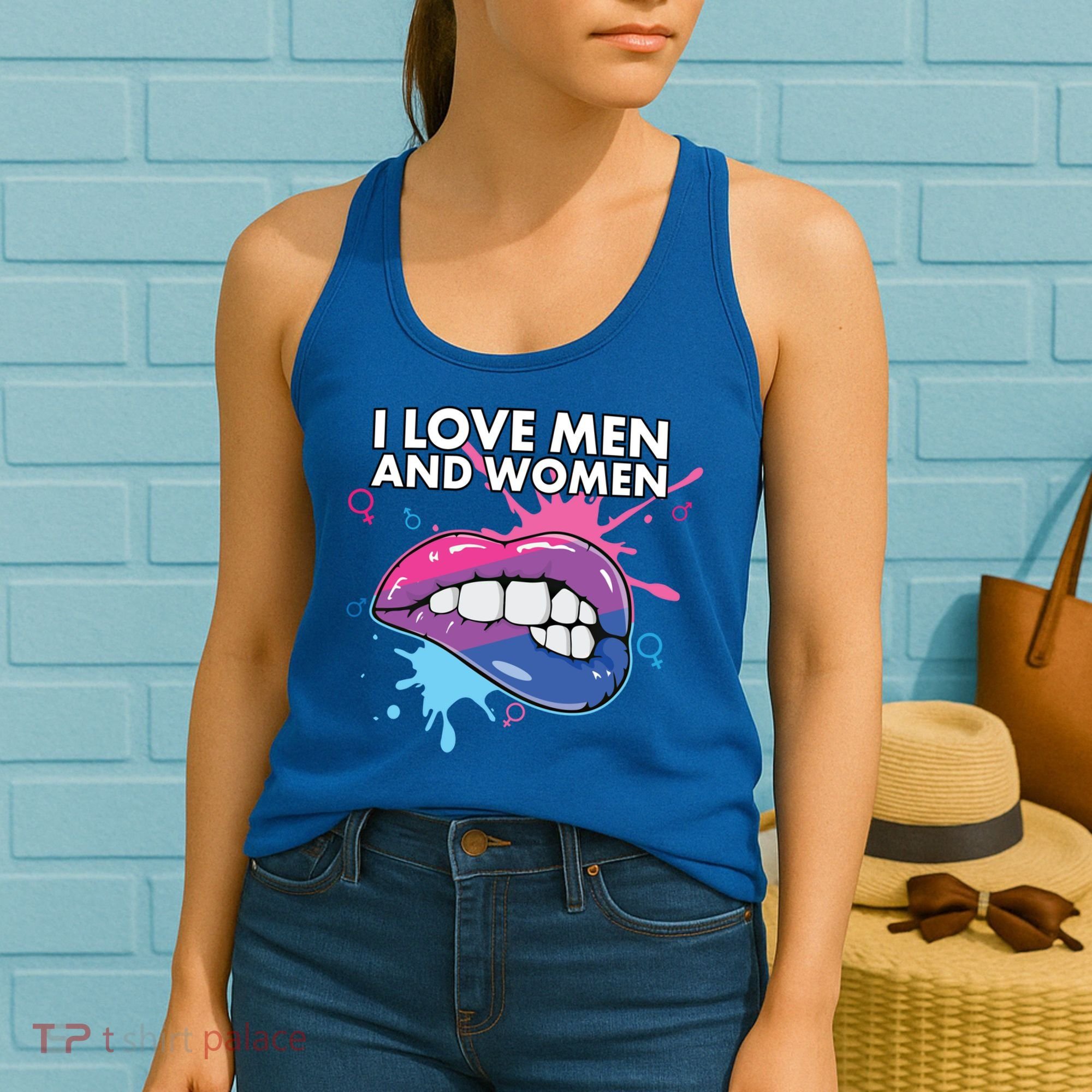 I Love And Bisexual Pride Bisexuality Lgbtq Cool Gift Women's Tank Top