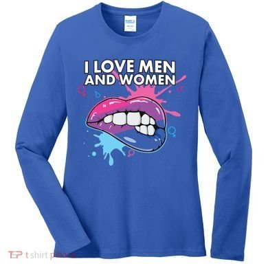 I Love And Bisexual Pride Bisexuality Lgbtq Cool Gift Women's Long Sleeve Shirt