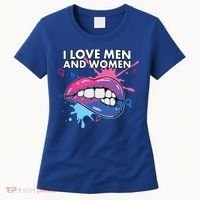I Love And Bisexual Pride Bisexuality Lgbtq Cool Gift Women's T-Shirt thumb 0