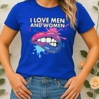 I Love And Bisexual Pride Bisexuality Lgbtq Cool Gift Women's T-Shirt thumb 2