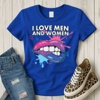 I Love And Bisexual Pride Bisexuality Lgbtq Cool Gift Women's T-Shirt thumb 3
