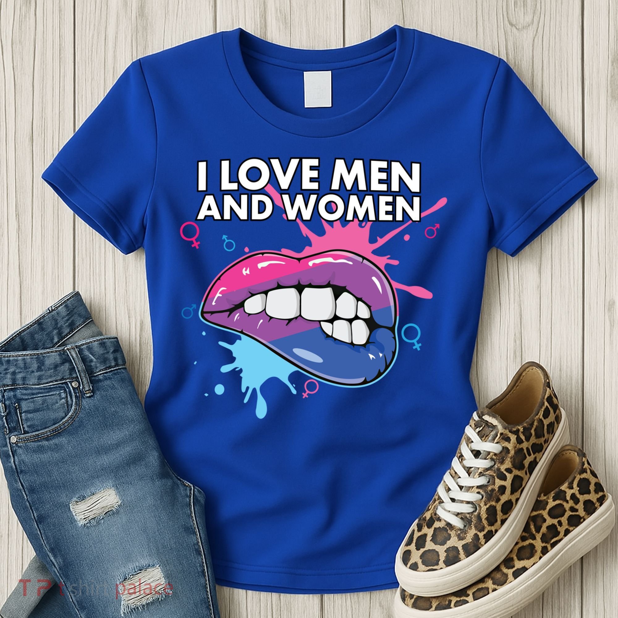 I Love And Bisexual Pride Bisexuality Lgbtq Cool Gift Women's T-Shirt