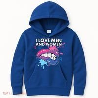 I Love And Bisexual Pride Bisexuality Lgbtq Cool Gift Kids Hoodie thumb 0