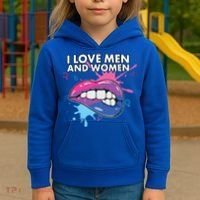 I Love And Bisexual Pride Bisexuality Lgbtq Cool Gift Kids Hoodie thumb 3