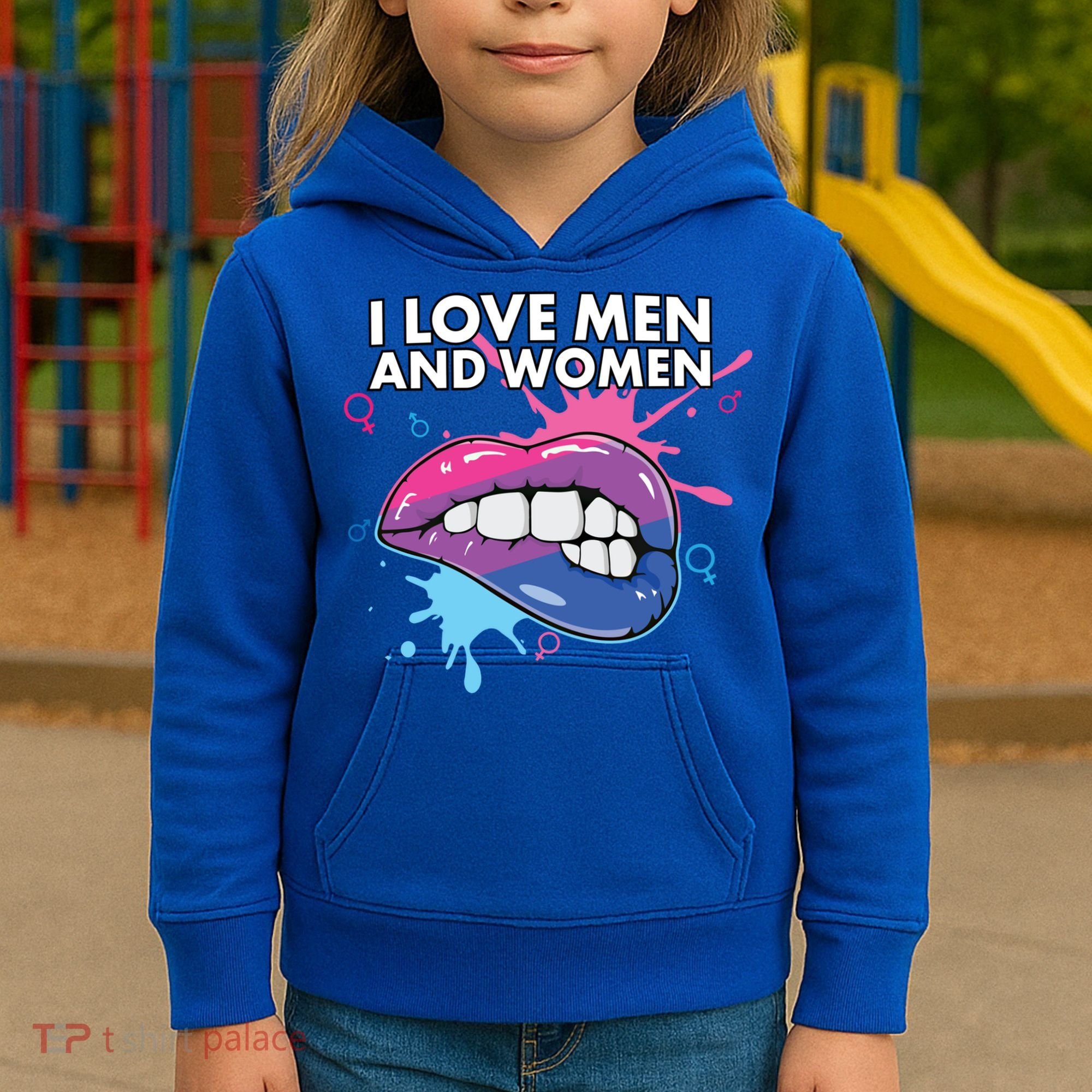 I Love And Bisexual Pride Bisexuality Lgbtq Cool Gift Kids Hoodie