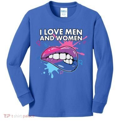 I Love And Bisexual Pride Bisexuality Lgbtq Cool Gift Kids Long Sleeve Shirt