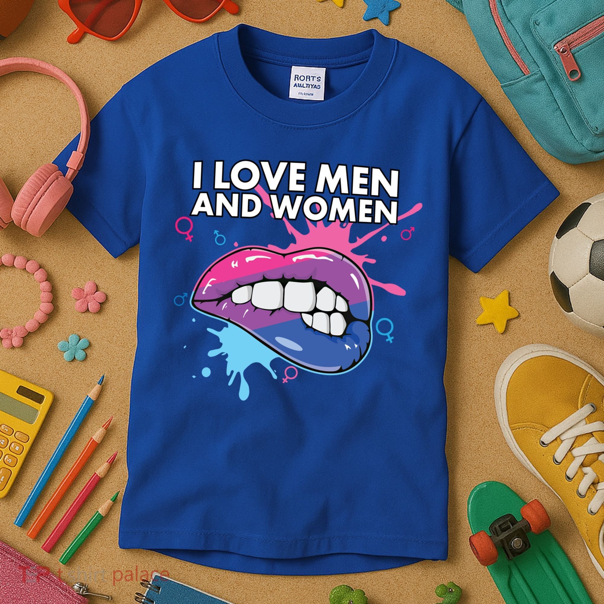 I Love And Bisexual Pride Bisexuality Lgbtq Cool Gift Kids T-Shirt