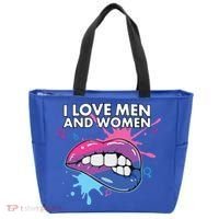 I Love And Bisexual Pride Bisexuality Lgbtq Cool Gift Tote Bag thumb 0