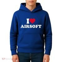 I Love Airsoft I Heart Airsoft Lover Player Kids Hoodie thumb 4