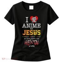 I Love Anime But Jesus Always Comes First Women's T-Shirt thumb 0