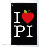 I Love Apple Pi Pie I Funny Math Geeks Gift Golf Towel thumb 0