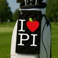 I Love Apple Pi Pie I Funny Math Geeks Gift Golf Towel thumb 2