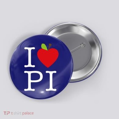 I Love Apple Pi Pie I Funny Math Geeks Gift Button