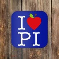 I Love Apple Pi Pie I Funny Math Geeks Gift Coaster thumb 0