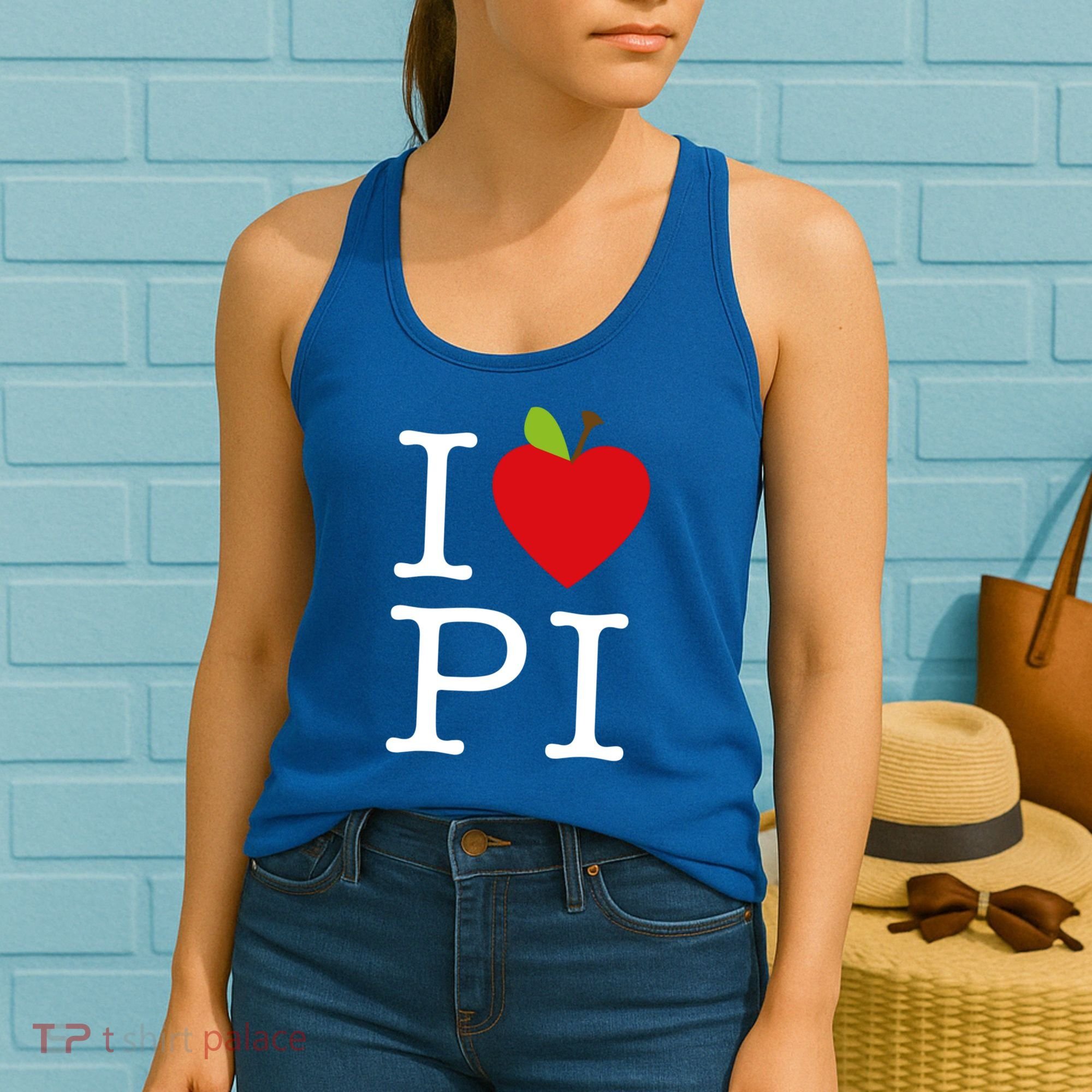 I Love Apple Pi Pie I Funny Math Geeks Gift Women's Tank Top