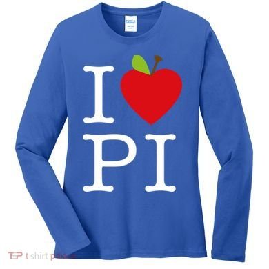 I Love Apple Pi Pie I Funny Math Geeks Gift Women's Long Sleeve Shirt