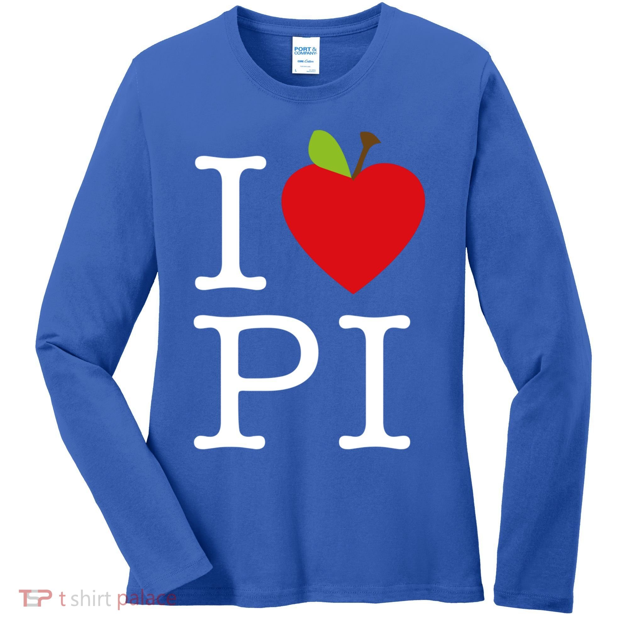 I Love Apple Pi Pie I Funny Math Geeks Gift Women's Long Sleeve Shirt