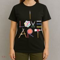 I Love Art Cute Fun Painting Drawing Sketch Artist Painter T-Shirt thumb 4