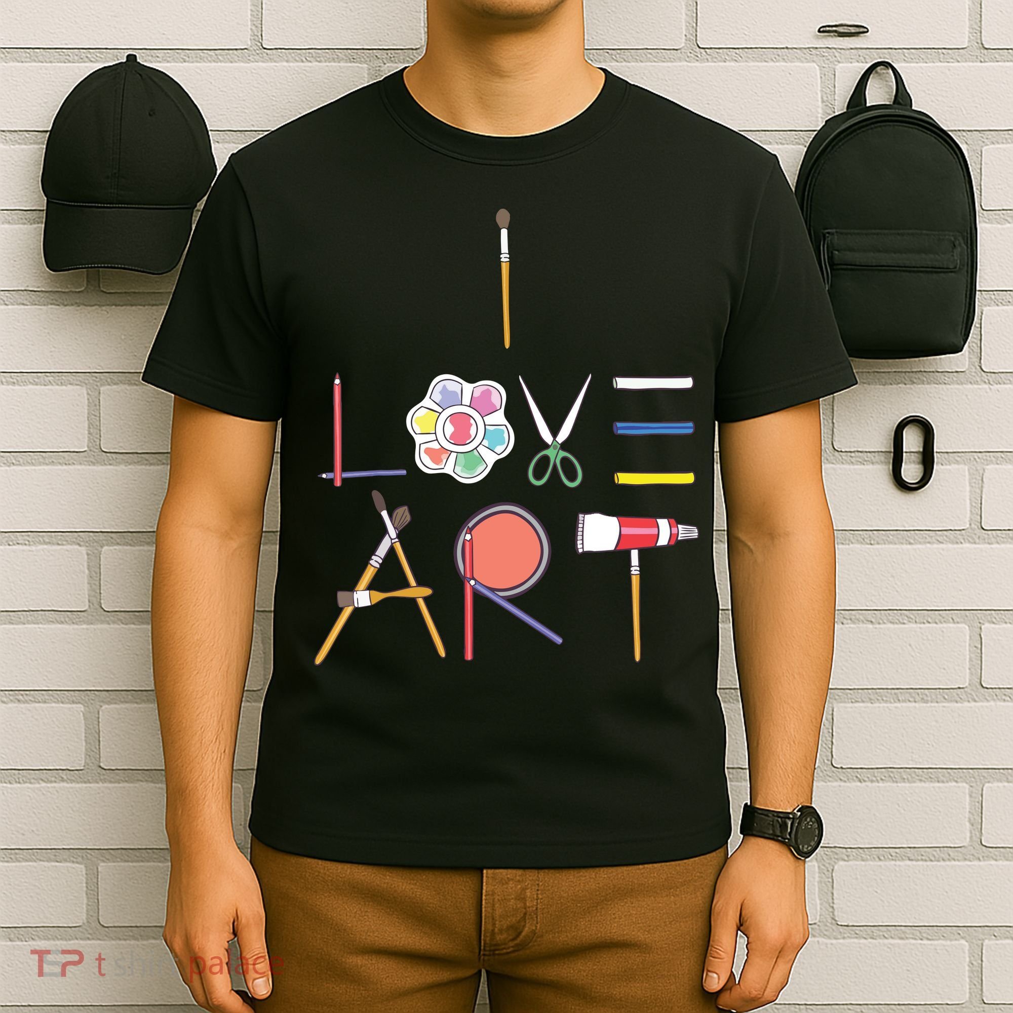 I Love Art Cute Fun Painting Drawing Sketch Artist Painter T-Shirt