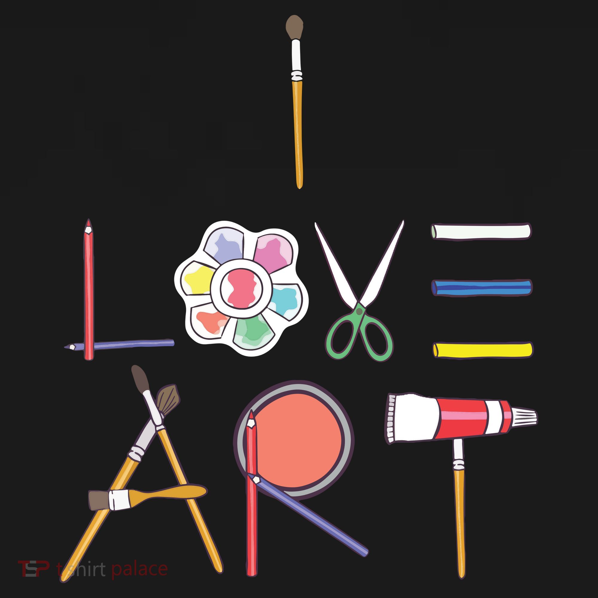 I Love Art Cute Fun Painting Drawing Sketch Artist Painter Women's Hoodie