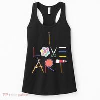 I Love Art Cute Fun Painting Drawing Sketch Artist Painter Women's Tank Top thumb 0