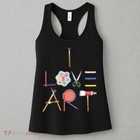 I Love Art Cute Fun Painting Drawing Sketch Artist Painter Women's Tank Top thumb 3