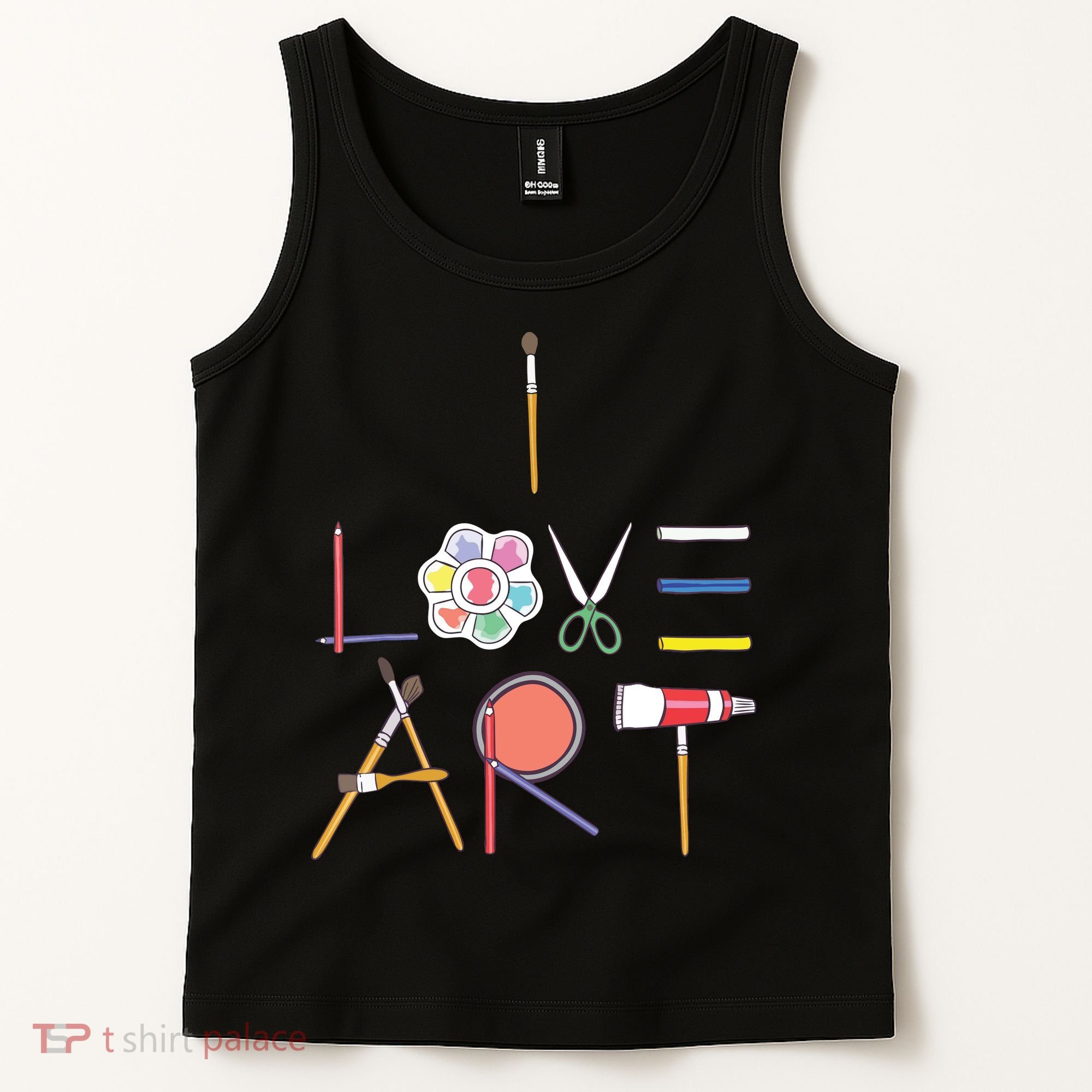 I Love Art Cute Fun Painting Drawing Sketch Artist Painter Tank Top