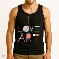 I Love Art Cute Fun Painting Drawing Sketch Artist Painter Tank Top thumb 3