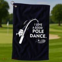 I Love A Good Pole Dance Fishing Golf Towel thumb 1